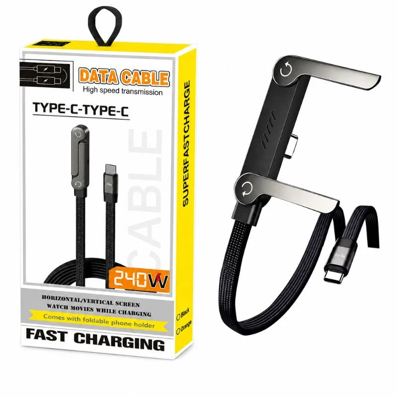 USB-C Fast Charging Cable with Foldable Phone Stand